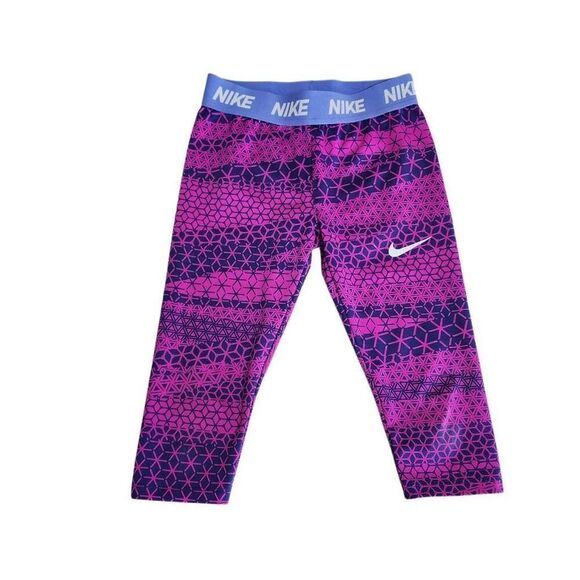 Nike Fuchsia & Blue Geometric Leggings (L) - Picture 1 of 4